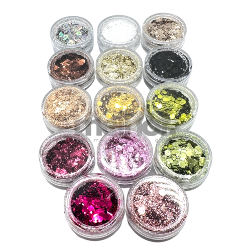 Preview: NAM24 Glitter Pailetten | Abverkauf Nailart Chrom Glitzer  1-0,2-3mm Set 14 teilig Preview: NAM24 Glitter Pailetten | Abverkauf Nailart Chrom Glitzer  1-0,2-3mm Set 14 teilig